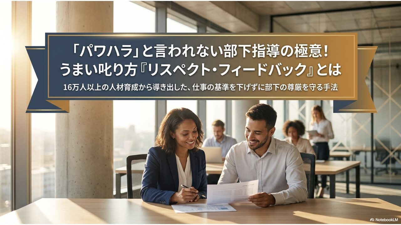このコラムは、指導がハラスメントと誤解されることに悩む管理職向けに、部下の成長を促す**「リスペクト・フィードバック」の重要性を説いています。適切な指導が伝わらない原因は、内容の正誤ではなく、受け手との間に信頼・敬意・可能性という心の土台が築かれていない点にあると分析しています。筆者の河村晴美氏は、単なる叱責や甘やかしではなく、相手の尊厳を守りながら高い基準を求める具体的な対話術を提案しています。日常の声かけを通じて部下の自己肯定感を高めることで、主体的な行動を引き出す教育的アプローチが詳しく解説されています。最終的に、指導を「攻撃」ではなく未来を照らす道標**へと変えるための実践的な極意をまとめた内容です。